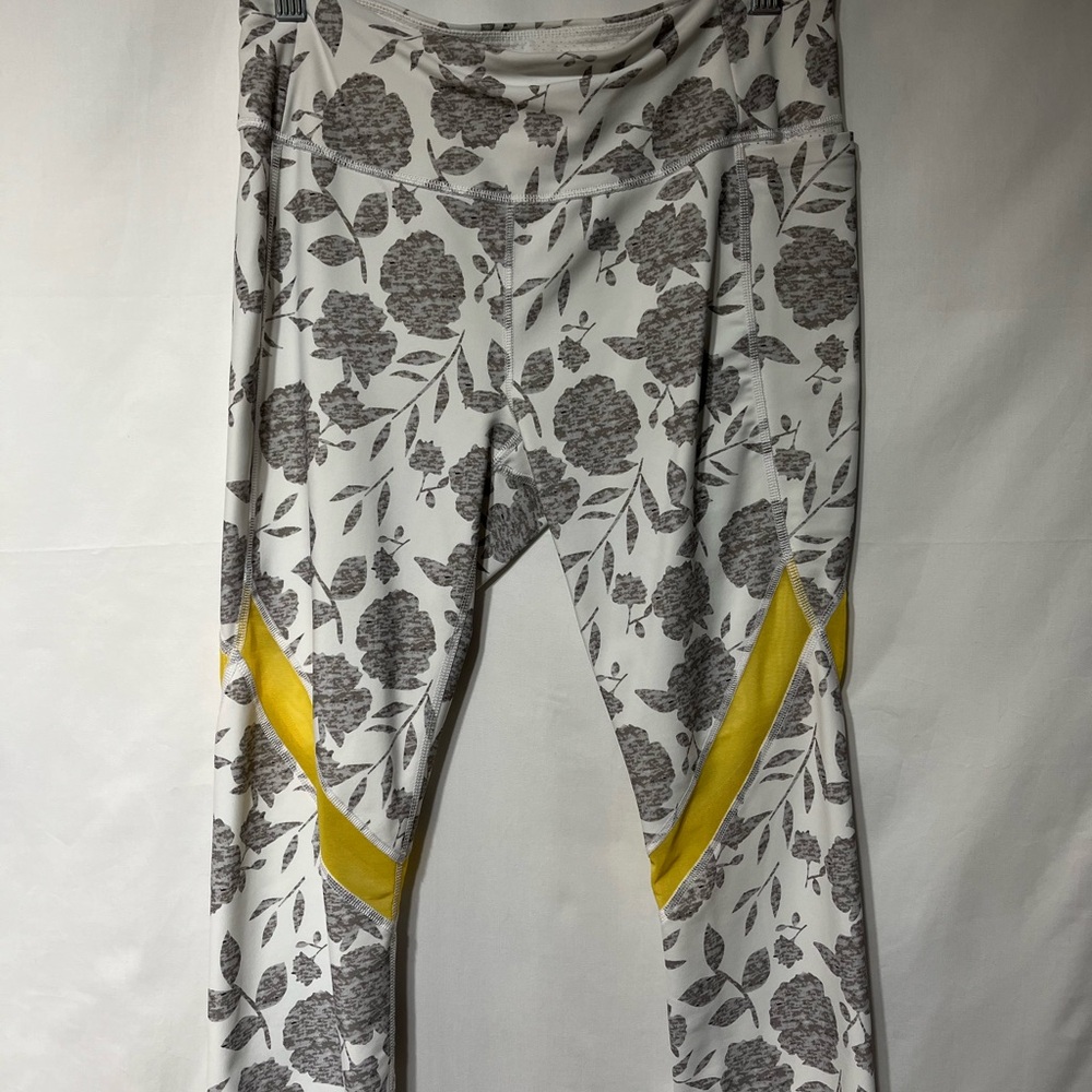 CALIA by Carrie Underwood Floral Leggings - Gray and Yellow